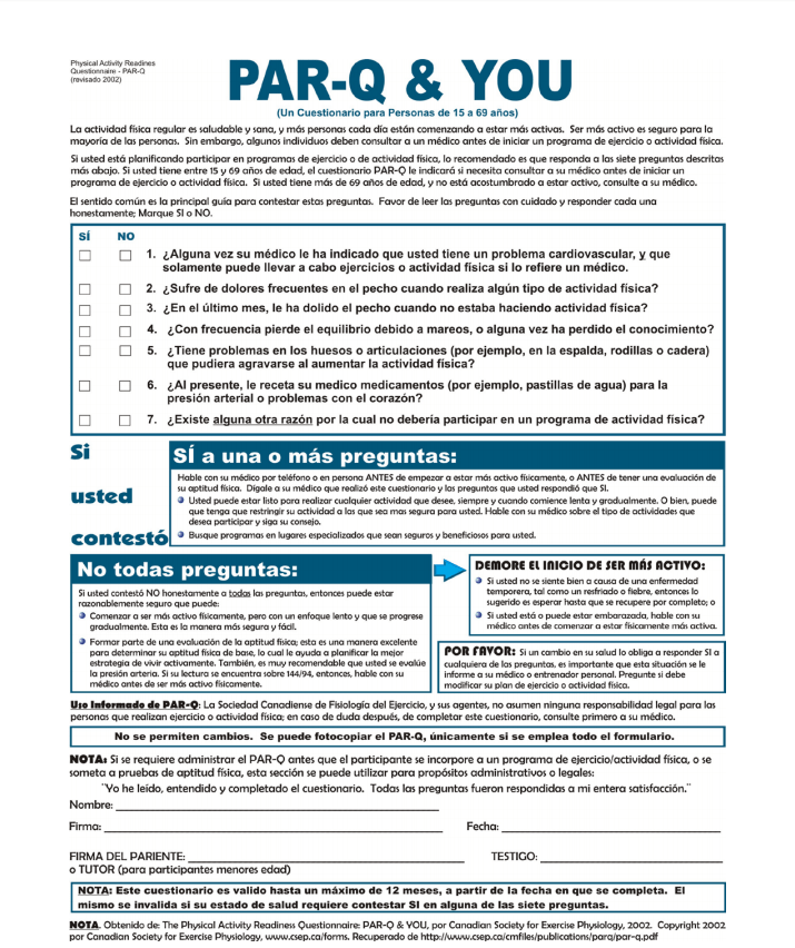 PAR-Q &amp; YOU